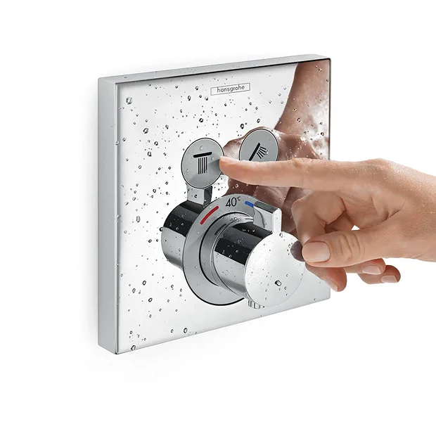Hansgrohe ShowerSelect Thermostatic Mixer For Concealed Installation For 2 Outlets - Chrome 3 Hansgrohe ShowerSelect Thermostatic Mixer For Concealed Installation For 2 Outlets - Chrome
