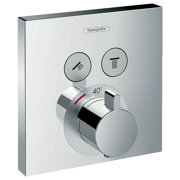 Hansgrohe ShowerSelect Thermostatic Mixer For Concealed Installation For 2 Outlets - Chrome 4 Hansgrohe ShowerSelect Thermostatic Mixer For Concealed Installation For 2 Outlets - Chrome - Image 2
