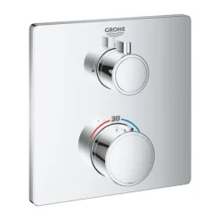 Grohe Grohtherm 1-Outlet Thermostatic Shower Mixer Trim With Shut-Off Valve