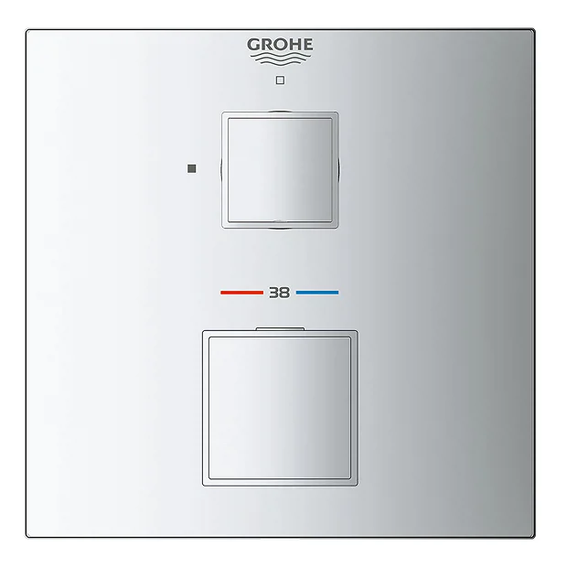 Grohe Grohtherm Cube 1-Outlet Thermostatic Shower Mixer Trim With Shut-Off Valve 4 Grohe Grohtherm Cube 1-Outlet Thermostatic Shower Mixer Trim With Shut-Off Valve - Image 2