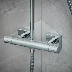 Hansgrohe Vernis Shape EcoSmart Showerpipe 230 Thermostatic Shower Mixer - Chrome -Triton Sales Store 26097000.ai2