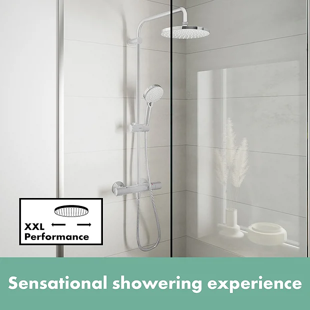 Hansgrohe Vernis Blend Showerpipe 200 Thermostatic Shower Mixer - Chrome 7 Hansgrohe Vernis Blend Showerpipe 200 Thermostatic Shower Mixer - Chrome - Image 5