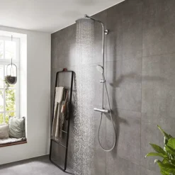 Hansgrohe Crometta S EcoSmart Showerpipe 240 Thermostatic Shower Mixer 13 Hansgrohe Crometta S EcoSmart Showerpipe 240 Thermostatic Shower Mixer -Triton Sales Store 27267000 d4n 1
