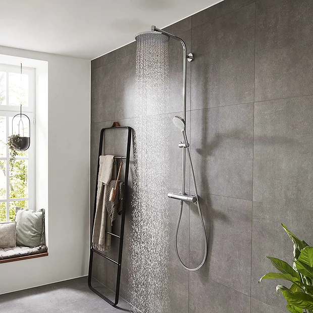 Hansgrohe Crometta S EcoSmart Showerpipe 240 Thermostatic Shower Mixer 8 Hansgrohe Crometta S EcoSmart Showerpipe 240 Thermostatic Shower Mixer - Image 6