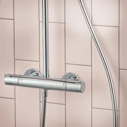 Hansgrohe Crometta E EcoSmart Showerpipe 240 Thermostatic Shower Mixer -Triton Sales Store 27281000.ai2