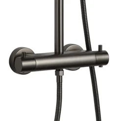 JTP Vos Brushed Black Thermostatic Shower