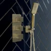 JTP Hix Brushed Brass Triple Outlet Thermostatic Concealed Shower Valve Vertical -Triton Sales Store 33square d1