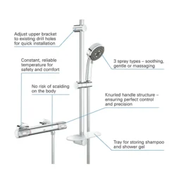Grohe Precision Feel Thermostatic Shower Mixer 1/2" With Shower Set -Triton Sales Store 34791000 d1