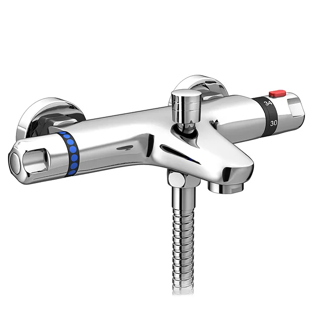 Apollo Wall Mounted Thermostatic Bath Shower Mixer + Slider Rail Kit 5 Apollo Wall Mounted Thermostatic Bath Shower Mixer + Slider Rail Kit - Image 3