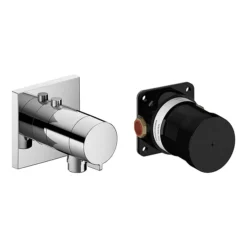 Keuco Ixmo Solo Square Thermostatic Shower Mixer Valve - Chrome