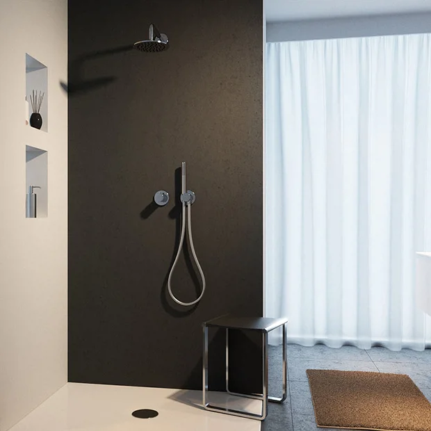 Keuco Ixmo Round Thermostatic Shower System With Head + Handset - Chrome 4 Keuco Ixmo Round Thermostatic Shower System With Head + Handset - Chrome - Image 2