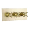 JTP Solex Brushed Brass Triple Outlet Thermostatic Concealed Shower Valve Horizontal -Triton Sales Store 6693abbr l