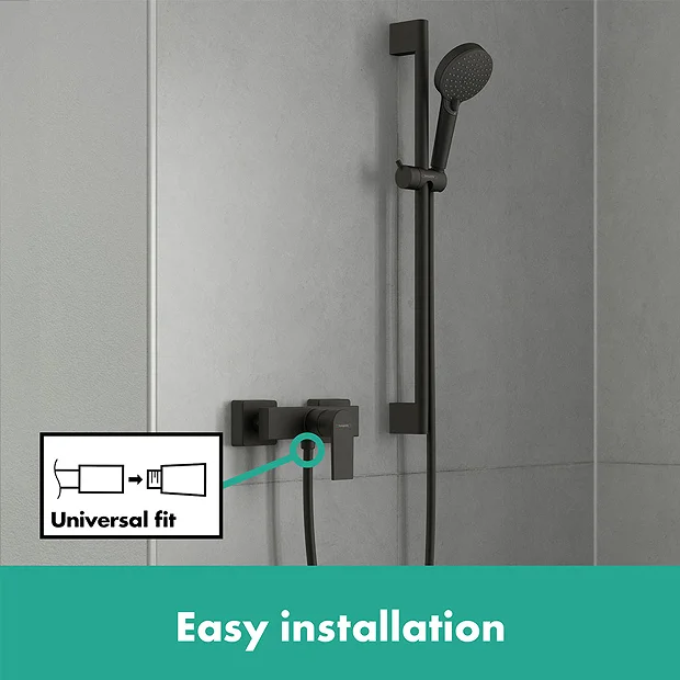 Hansgrohe Vernis Shape Exposed Single Lever Shower Mixer - Matt Black 3 Hansgrohe Vernis Shape Exposed Single Lever Shower Mixer - Matt Black