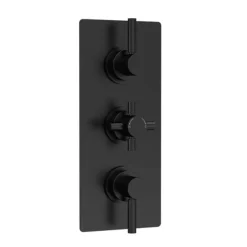 Hudson Reed Tec Pura Plus Triple Concealed Thermostatic Shower Valve - Matt Black
