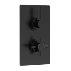 Hudson Reed Tec Pura Concealed Twin Shower Valve With Built-in Diverter - Matt Black