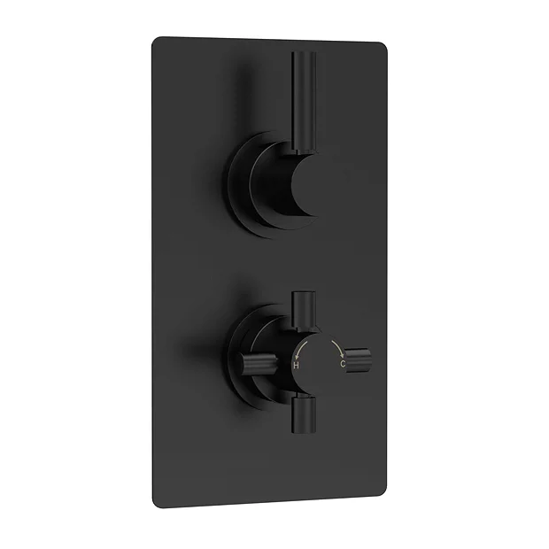 Hudson Reed Tec Pura Concealed Twin Shower Valve With Built-in Diverter - Matt Black 3 Hudson Reed Tec Pura Concealed Twin Shower Valve With Built-in Diverter - Matt Black