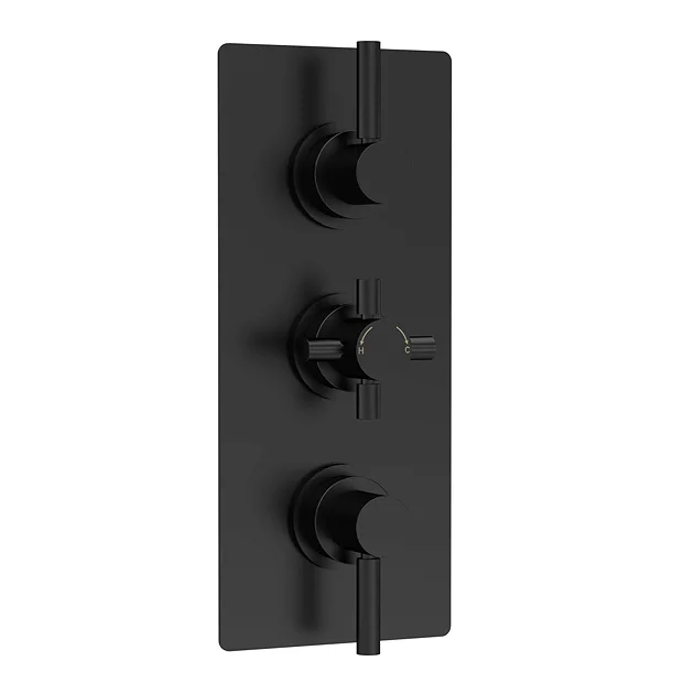 Hudson Reed Tec Pura Plus Concealed Thermostatic Triple Shower Valve With Diverter - Matt Black 3 Hudson Reed Tec Pura Plus Concealed Thermostatic Triple Shower Valve With Diverter - Matt Black