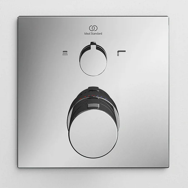 Ideal Standard Ceratherm C100 Chrome Built-In Thermostatic 1 Outlet Square Shower Mixer + Easybox 3 Ideal Standard Ceratherm C100 Chrome Built-In Thermostatic 1 Outlet Square Shower Mixer + Easybox