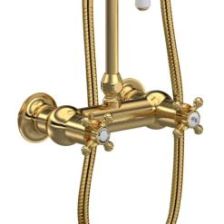 Hudson Reed Brushed Brass Thermostatic Shower Valve & Rigid Riser Kit -Triton Sales Store a8117 d3