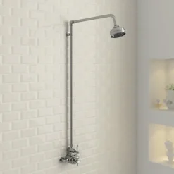 Ultra Traditional Exposed Thermostatic Shower Package With Twin Valve & Riser Kit