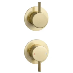 Arezzo Brushed Brass Concealed Individual Diverter + Thermostatic Control Valve With Handset + Ceiling Mounted Shower Head -Triton Sales Store arzbisvpk2 detail1