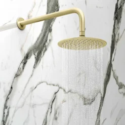 Arezzo Brushed Brass Concealed Individual Stop Tap + Thermostatic Control Valve With Wall Mounted Shower Head 12 Arezzo Brushed Brass Concealed Individual Stop Tap + Thermostatic Control Valve With Wall Mounted Shower Head -Triton Sales Store arzbisvpk3 n d3