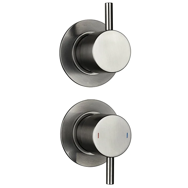 Arezzo Gunmetal Grey Concealed Individual Diverter + Thermostatic Control Valve With Handset + Wall Mounted Shower Head 5 Arezzo Gunmetal Grey Concealed Individual Diverter + Thermostatic Control Valve With Handset + Wall Mounted Shower Head - Image 3