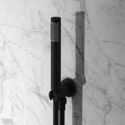 Arezzo Matt Black Concealed Individual Diverter + Thermostatic Control Valve With Handset + 200mm Shower Head -Triton Sales Store arzisvpk2 d3