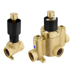 Arezzo Matt Black Concealed Individual Diverter + Thermostatic Control Valve With Handset + 200mm Shower Head -Triton Sales Store arzisvpk2 d4