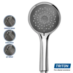 Triton - Aspirante 9.5kw Electric Shower - Brushed Steel -Triton Sales Store asp08brstla4 1