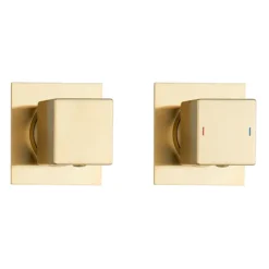 Arezzo Brushed Brass Square Thermostatic Shower Pack With 200mm Head + Handset -Triton Sales Store az39asbbd1