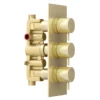 Arezzo Brushed Brass Round Thermostatic Shower Pack With 300mm Ceiling Mounted Head + Handset 1 Arezzo Brushed Brass Round Thermostatic Shower Pack With 300mm Ceiling Mounted Head + Handset -Triton Sales Store azbbspk5 detail3