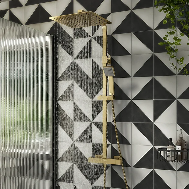 Arezzo Modern Square Thermostatic Shower (300 X 300mm Head - Brushed Brass) 4 Arezzo Modern Square Thermostatic Shower (300 X 300mm Head - Brushed Brass) - Image 2