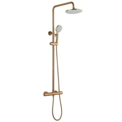 Arezzo Round Thermostatic Shower - Brushed Bronze -Triton Sales Store azbrzrd3d1