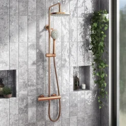 Arezzo Round Thermostatic Shower - Brushed Bronze -Triton Sales Store azbrzrd3l