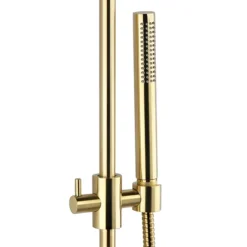Arezzo Brushed Brass Round Bar Shower Valve Incl. Slide Rail Kit With Pencil Handset -Triton Sales Store azbvp80bb d3
