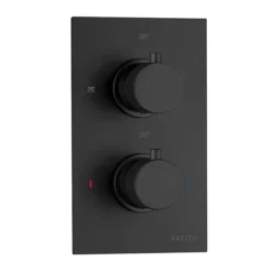 Arezzo Fluted Matt Black Round Shower Package With Concealed Valve + Head -Triton Sales Store azfr2mbpk d2a