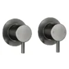 Arezzo Brushed Gunmetal Grey Concealed Individual Stop Tap + Thermostatic Control Shower Valve -Triton Sales Store azgm36 n d1