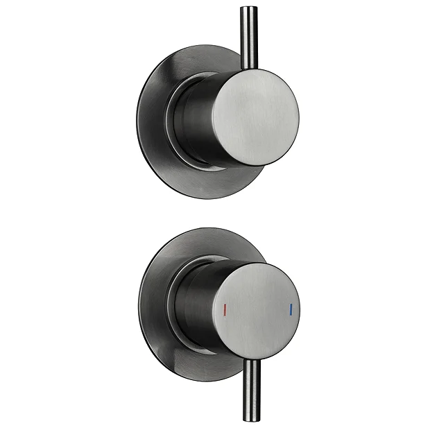 Arezzo Brushed Gunmetal Grey Concealed Individual Diverter + Thermostatic Control Shower Valve 4 Arezzo Brushed Gunmetal Grey Concealed Individual Diverter + Thermostatic Control Shower Valve - Image 2