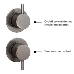 Arezzo Brushed Gunmetal Grey Concealed Individual Diverter + Thermostatic Control Shower Valve 9 Arezzo Brushed Gunmetal Grey Concealed Individual Diverter + Thermostatic Control Shower Valve -Triton Sales Store azgm39nd4