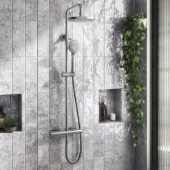 Arezzo Round Thermostatic Shower - Gunmetal Grey -Triton Sales Store azgmrd3 d3