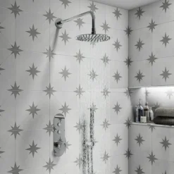 Arezzo Chrome Industrial Style Push Button Shower Valve (2 Outlets) -Triton Sales Store azpb02rch d2