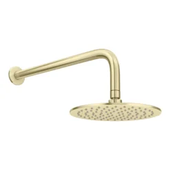 Arezzo Brushed Brass Round Shower System With Diverter, Fixed Shower Head + 4 Body Jets -Triton Sales Store azrdsv4bjbbd2