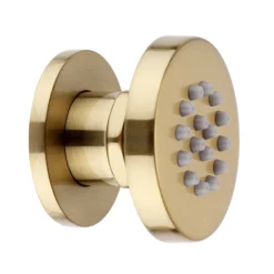 Arezzo Brushed Brass Round Shower System With Diverter, Fixed Shower Head + 4 Body Jets -Triton Sales Store azrdsv4bjbbd4