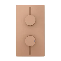Arezzo Rose Gold Round Shower System (Twin Valve With Diverter, Wall Mounted Head + Handset) -Triton Sales Store azrgspk5detail4