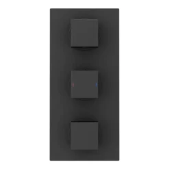 Arezzo Matt Black Square Triple Thermostatic Shower Pack W. Flat Fixed Head + Handset 13 Arezzo Matt Black Square Triple Thermostatic Shower Pack W. Flat Fixed Head + Handset -Triton Sales Store azscvsp3d4