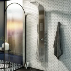 Arezzo Shower Tower Panel - Stainless Steel (Thermostatic) -Triton Sales Store azstp5ss n l