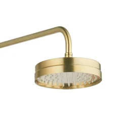 Arezzo Brushed Brass Dual Exposed Valve With Rigid Riser Kit, 195mm Shower Head, Handshower & Diverter -Triton Sales Store azsv4bberk2 d3
