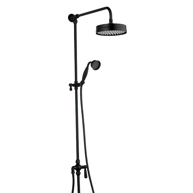 Arezzo Matt Black Dual Exposed Valve With Rigid Riser Kit, 195mm Shower Head, Handshower & Diverter 7 Arezzo Matt Black Dual Exposed Valve With Rigid Riser Kit, 195mm Shower Head, Handshower & Diverter - Image 5