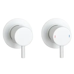 Arezzo Matt White Concealed Individual Stop Tap + Thermostatic Control Shower Valve -Triton Sales Store azwrdsv3d1